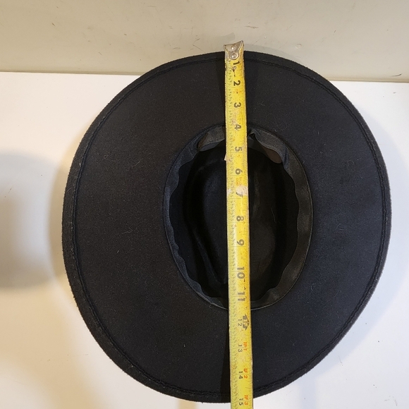 BLACK Western Fedora Hat - Picture 8 of 9